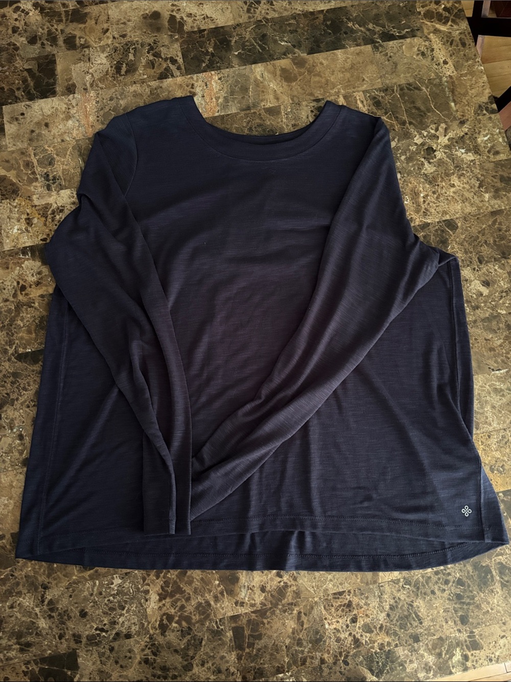 Woman's Navy Long-Sleeve Crew Neck Shirt